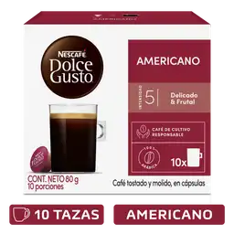 Cápsulas de Café NESCAFÉ DOLCE GUSTO Americano x 80g