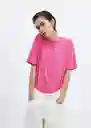 Camiseta Bella-H Fucsia Talla L Mujer Mango