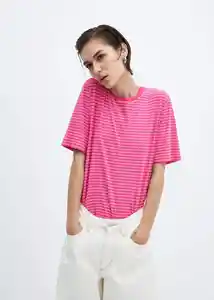 Camiseta Bella-H Fucsia Talla L Mujer Mango