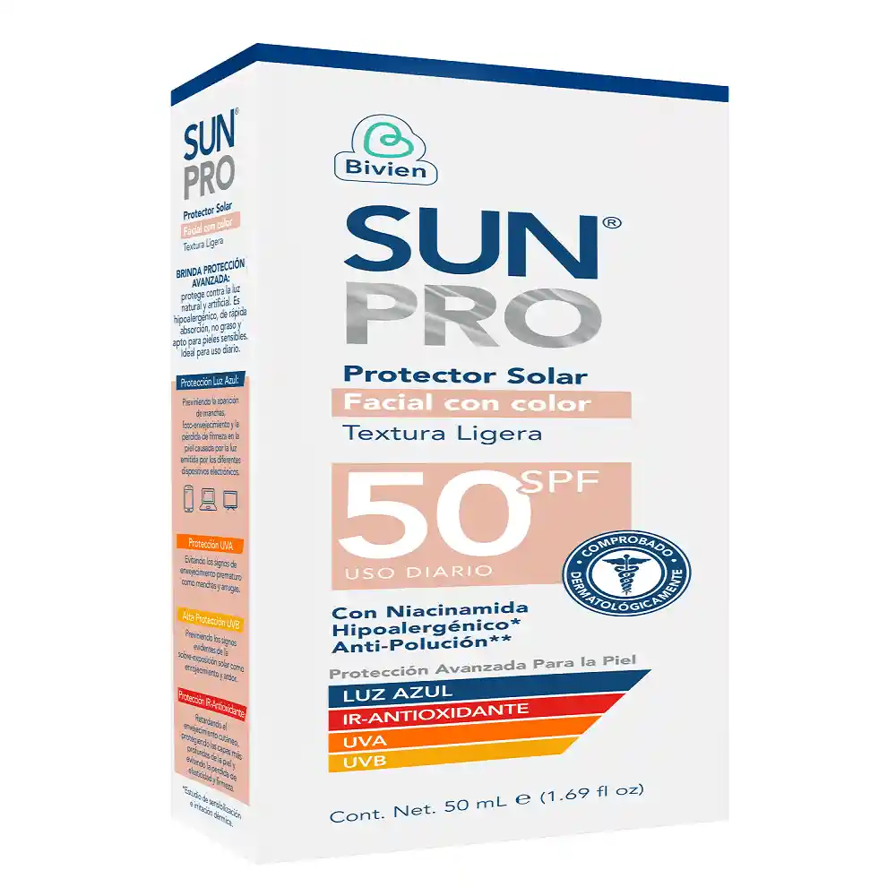 Protector Solar Sun Pro Con Color 50 Spf