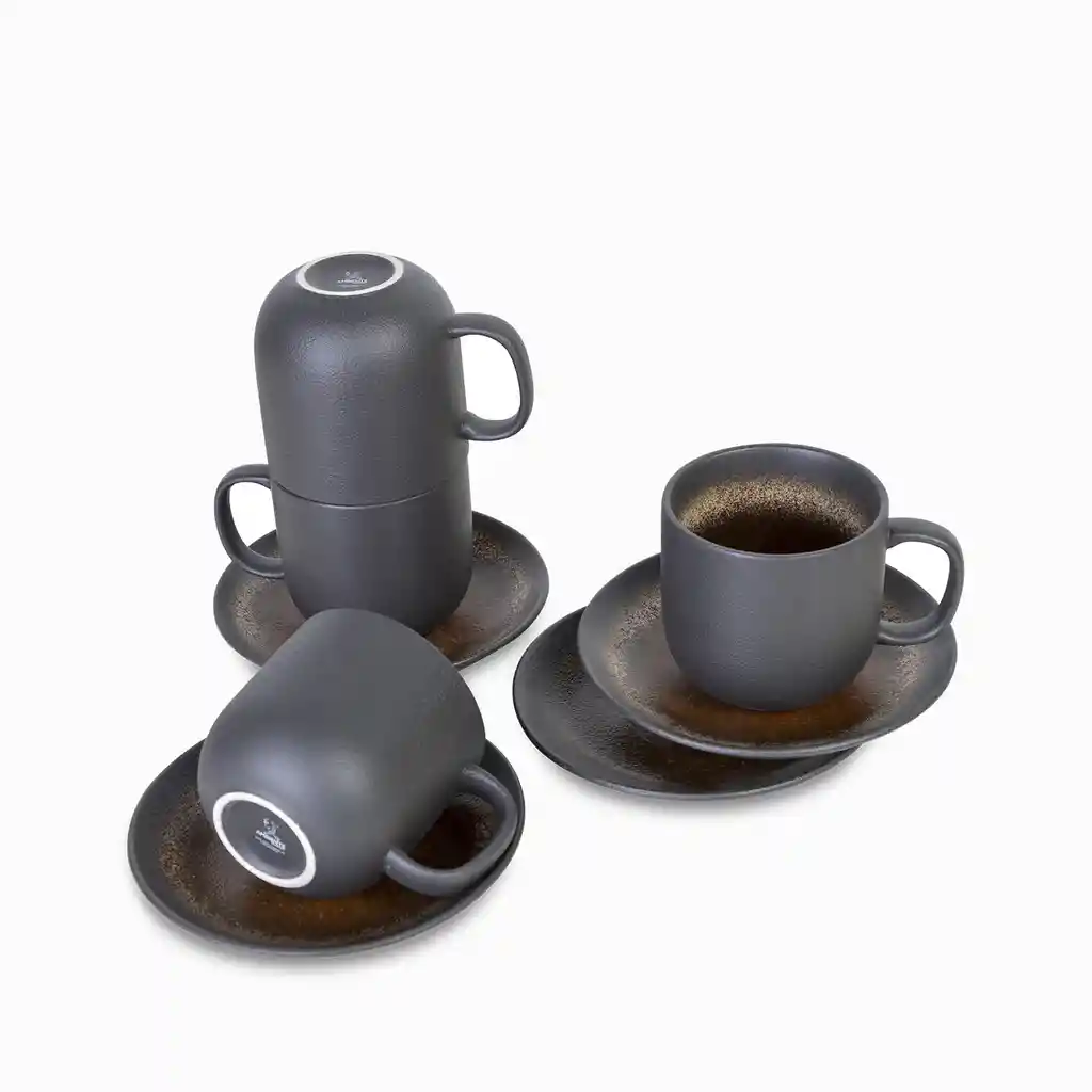 Ambiente Gourmet Set Pocillo y Plato Pietra Capacidad 350 mL