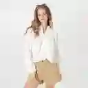 Blusa Cuello Neru Manga Larga Blanco Talla S 718912