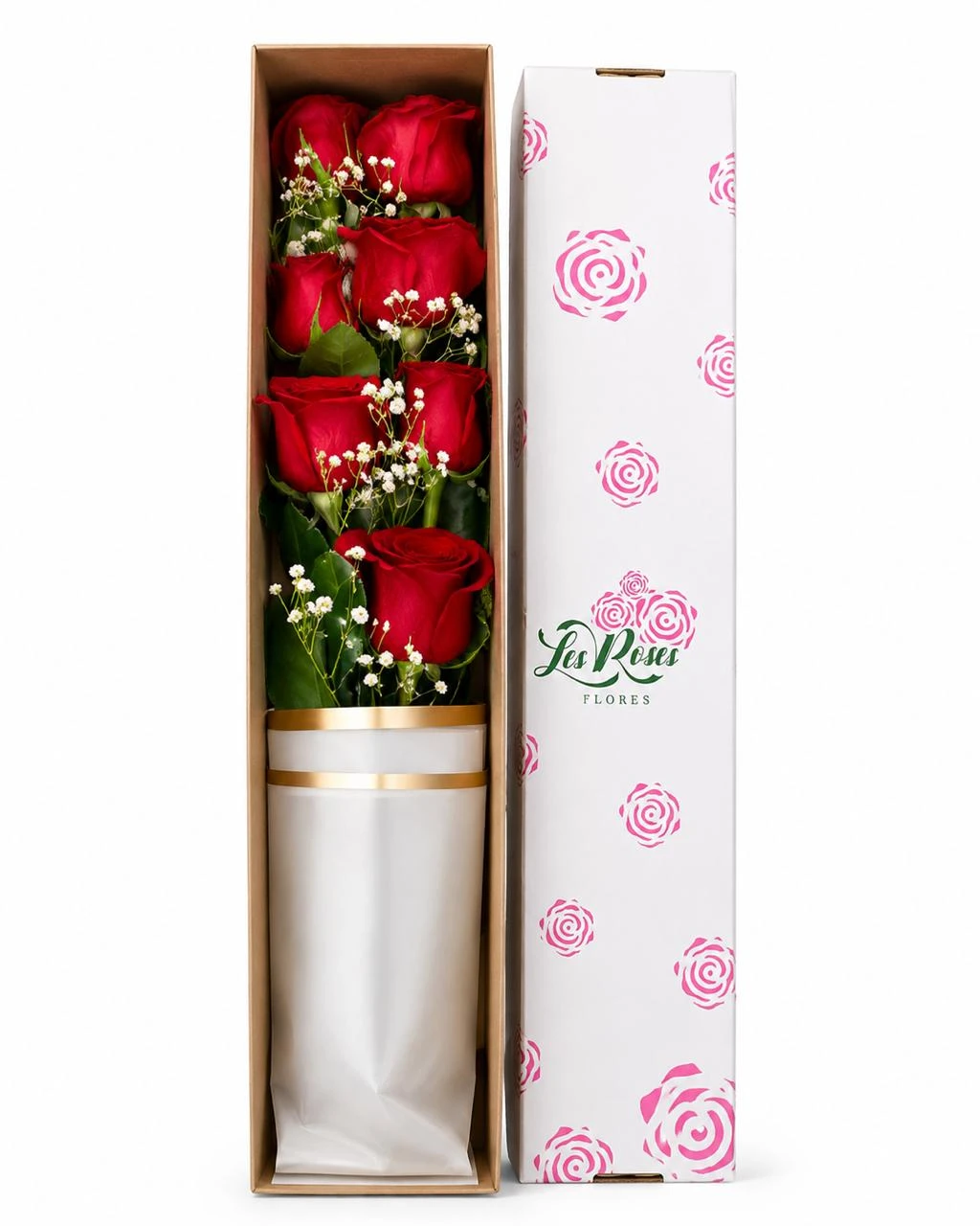 Caja De Rosas Rojas X6 Und — envío a domicilio en Bogotá. Flores Les Roses.