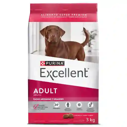 Comida para perros EXCELLENT ADULT Razas Medianas y Grandes x 3 kg