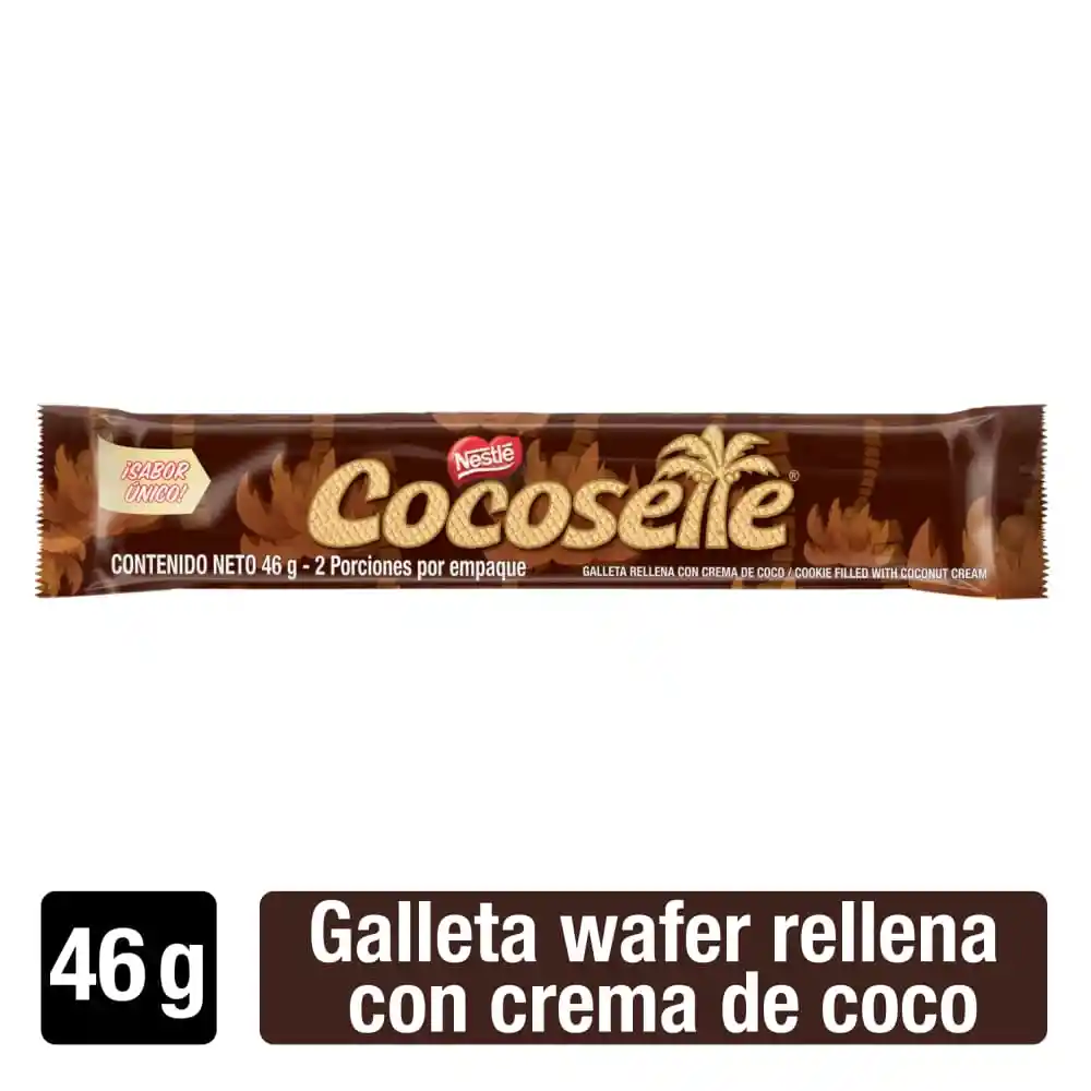 Galletas COCOSETTE Wafer rellenas con crema de coco x 46g
