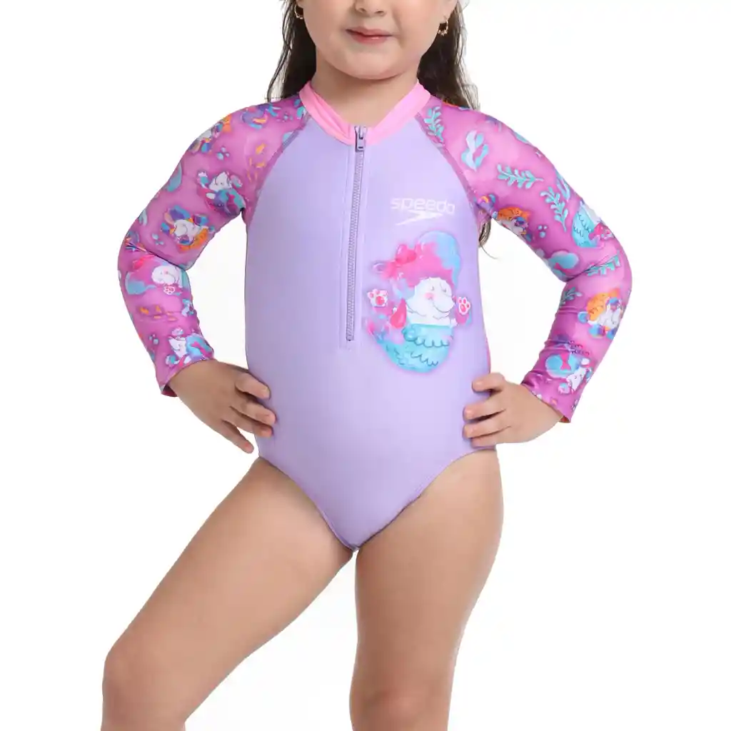Vestido de Baño Manga Larga Mermadoodle Bebe Femenino Multicolor-04