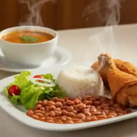 Almuerzo 1/4 de apanado con bandeja