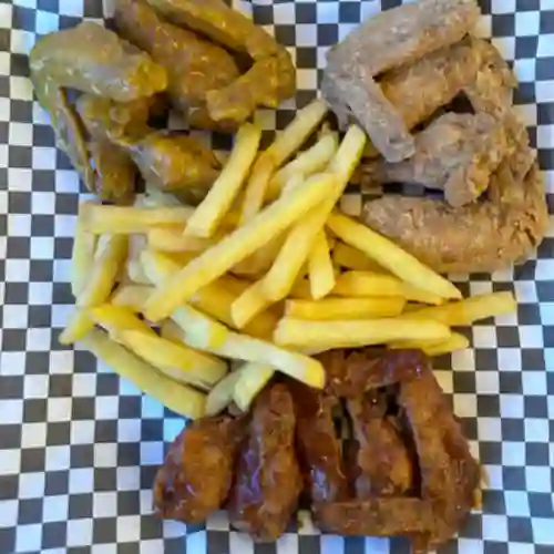 20 Alitas + Papas Fritas