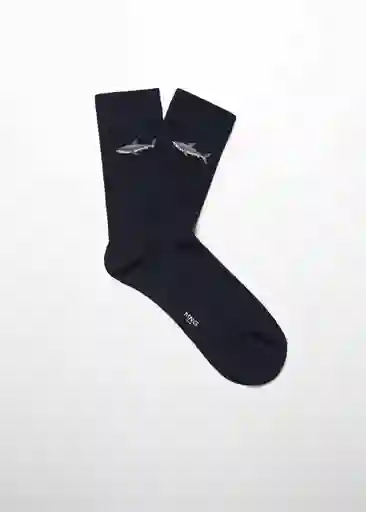 Calcetines Shark Navy Talla 42 Hombre Mango