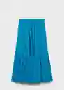 Falda Daiquiri Azul Talla 38 Mujer Mango