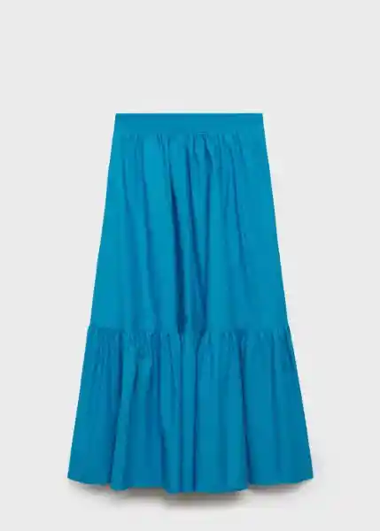 Falda Daiquiri Azul Talla 38 Mujer Mango