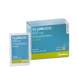 Fluimucil Sobre Polvo Granulado con Sabor a Naranja (600 mg)