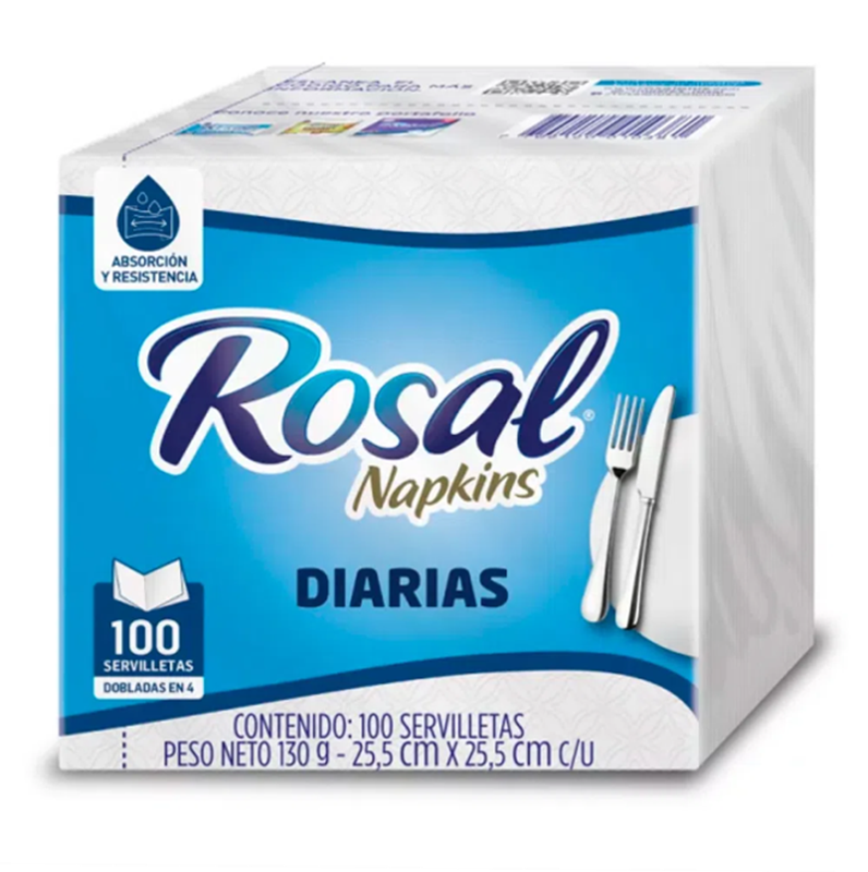 Rosal Servilleta de Mesa Absorbentes y Gruesas 100 und