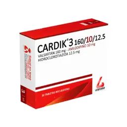 Cardik 3 Valsartan/amlodipino/hidroclorotiazida 160/10/12.5 Mg
