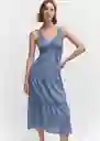 Vestido Luna Azul Talla L Mujer Mango