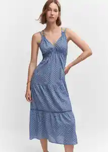 Vestido Luna Azul Talla L Mujer Mango