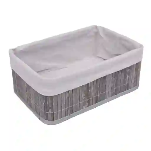 Canasto Tela Bambu Gris L