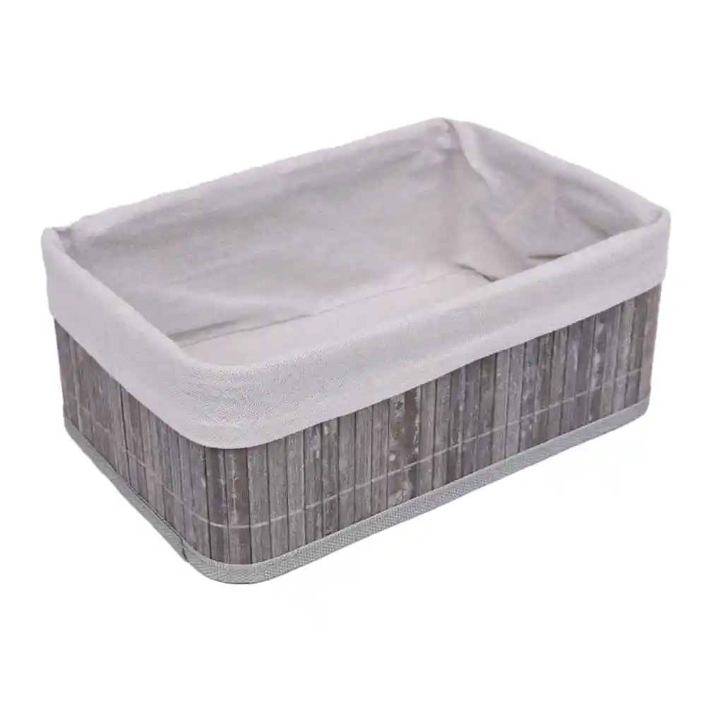 Canasto Tela Bambu Gris L