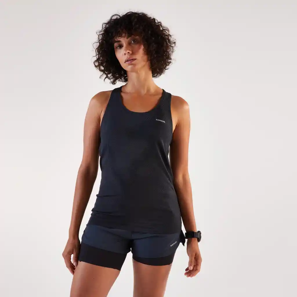 Camiseta Esqueleto Running Kiprun Run 500 Confort Mujer - Negro