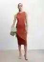 Vestido Fertina Terracota Talla M Mujer Mango