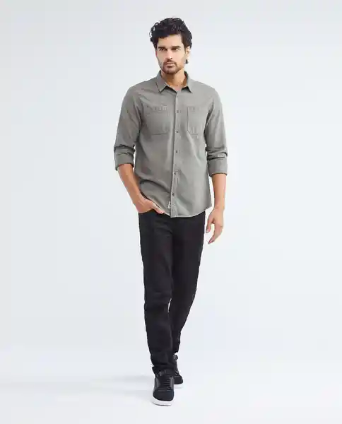 Utility Pocket Shirt M/l Verde Galeras Ultraoscuro Talla L Hombre Chevignon