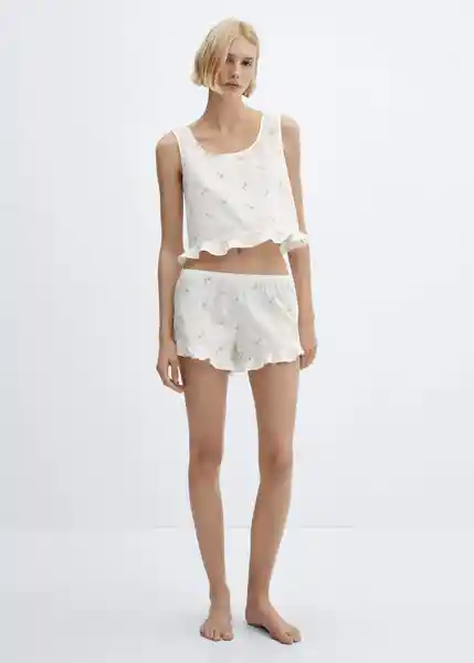 Top Pijama Koh Offwhite Talla XS Mujer Mango