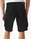 Bermuda Tipo Cargo Negro Noche Ultraoscuro Talla 32 Chevignon