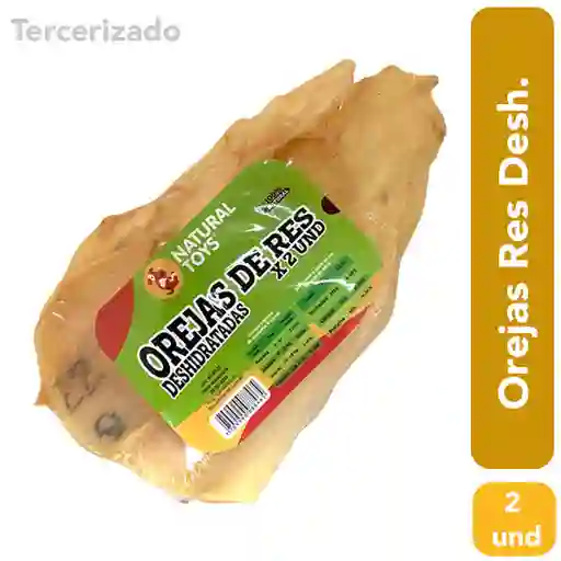 Natural Toys Snack Oreja de Res Natural Deshidratada Para Perros