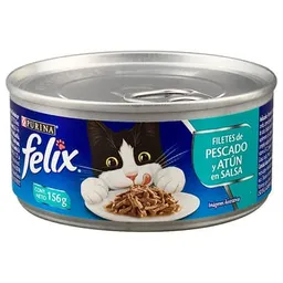 Felix Alimento Para Gato Filete de Pescado y Atún en Salsa 156 g