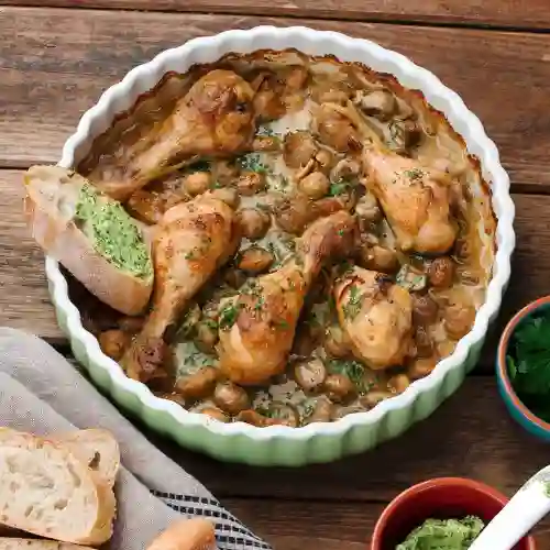 Almuerzo con Pollo en Salsa