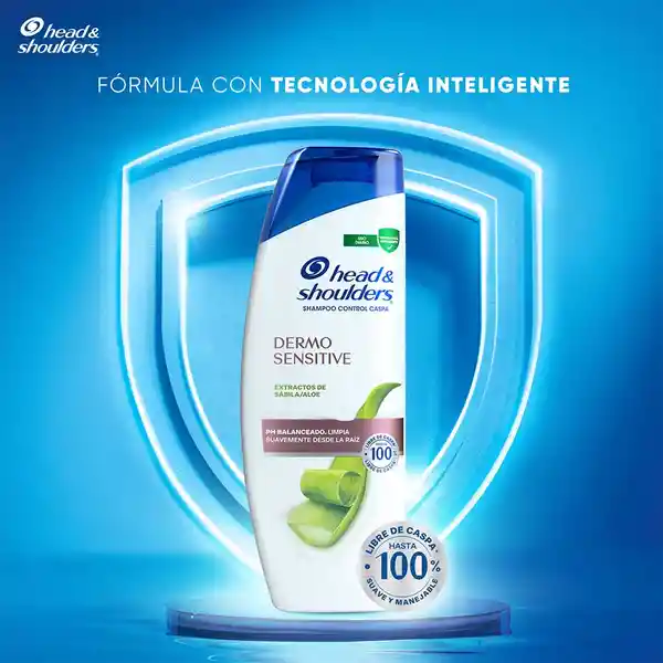 Shampoo Head Shoulders Dermo Sensitive Extractos de Sabila / Aloe Control Caspa 375 ml + Shampoo Head Shoulders Dermo Sensitive Extractos de Sabila / Aloe Control Caspa Champu Head and Shoulders 180 ml