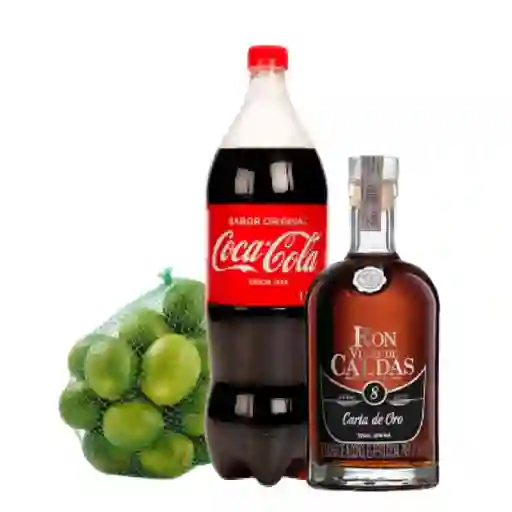Combo Cuba Libre Coca Cola 1.5L + Viejo Caldas 8 Años + Limon