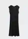 Vestido Canal Negro Talla 25 Mujer Mango