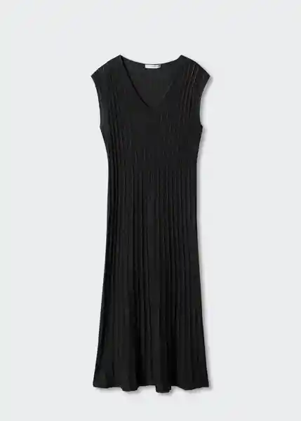 Vestido Canal Negro Talla 25 Mujer Mango