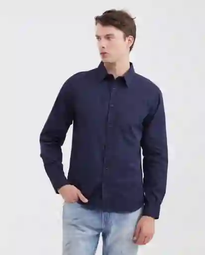 Camisa Dyed Manga Larga Azul Medianoche Ultraoscuro M Chevignon