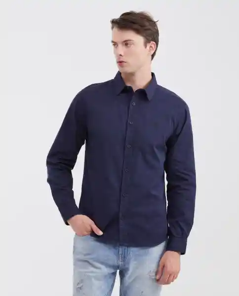 Camisa Dyed Manga Larga Azul Medianoche Ultraoscuro M Chevignon