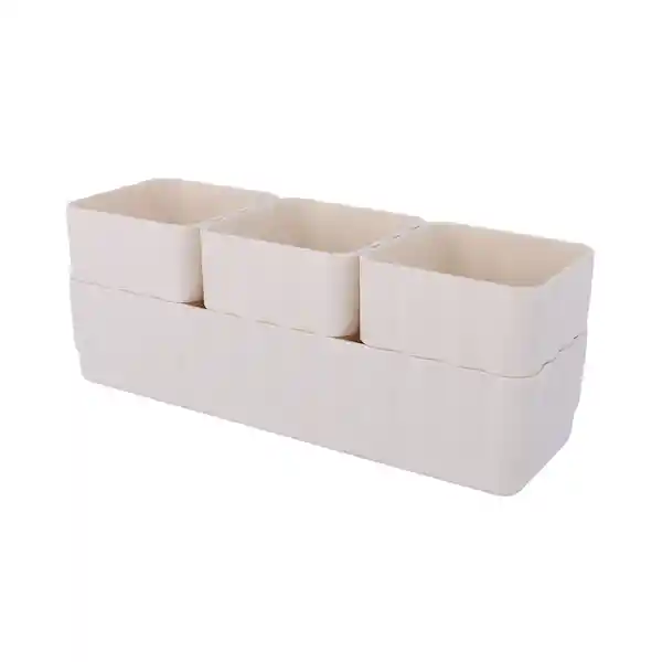 Organizador Plástico Apilable Escritorio Macaron Blanco Miniso