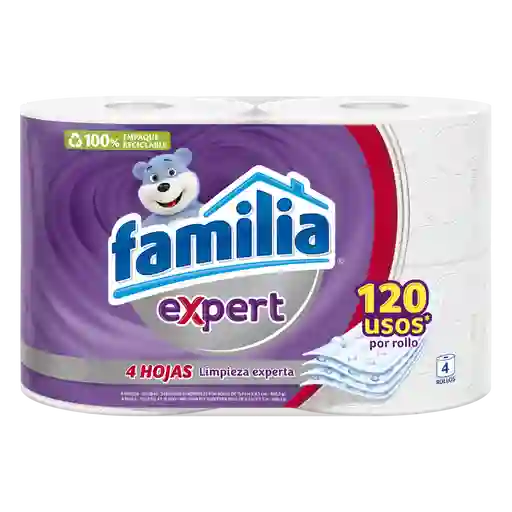 Familia Papel Higiénico Familia Expert 4 Hojas X4 