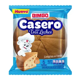 Bimbo Ponqué Casero Sabor Tres Leches con Chips de Manjar Blanco