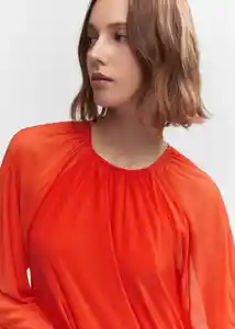 Vestido Blanca-a Rojo Talla XS Mujer Mango