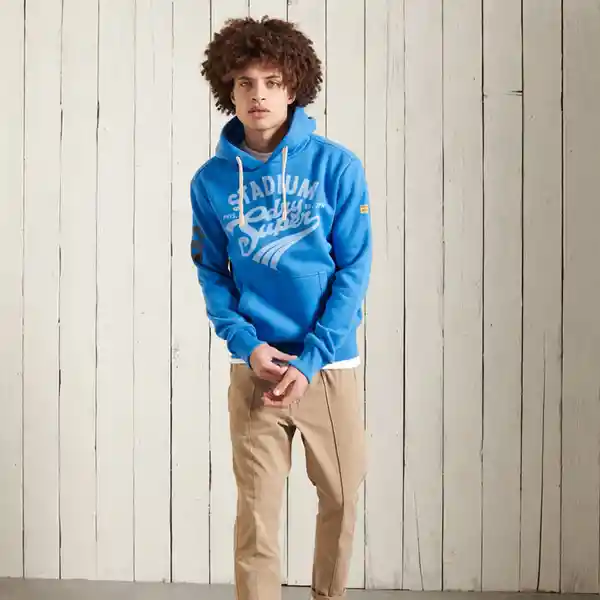 Superdry Buzo Collegiate Graphic Overhead Azul Talla M