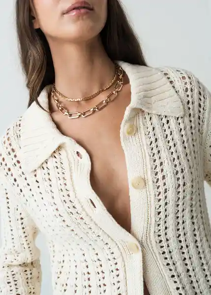 Saco Tejido Mujer Blanco Ponche Claro Talla XS/S 482G087 Naf Naf