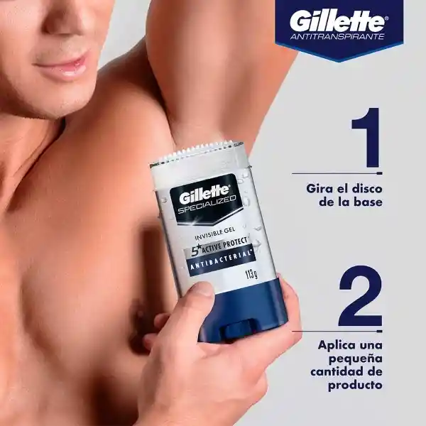 Desodorante Antitranspirante Hombre Gillette Specialized Gel Antibacterial 113 g