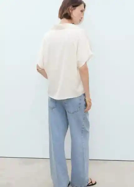Camisa Sassa Off White Talla 26 Mujer Mango