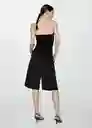 Top Paulina Negro Talla M Mujer Mango