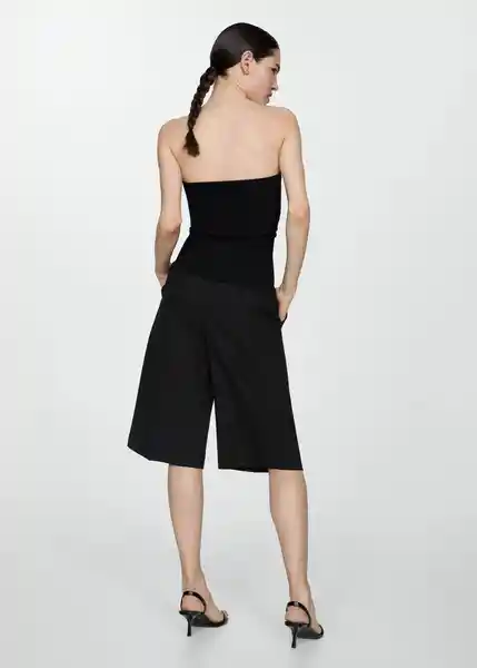 Top Paulina Negro Talla M Mujer Mango