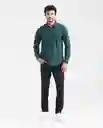 Camisa With Details Manga Larga Verde Nafta Ultra L Chevignon