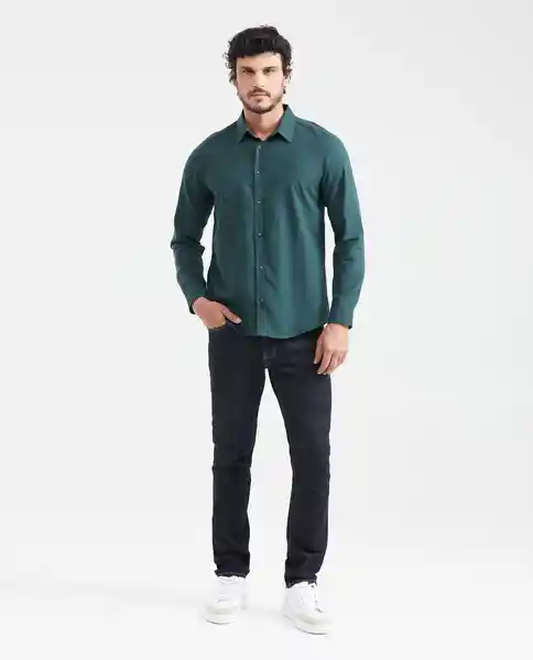 Camisa With Details Manga Larga Verde Nafta Ultra L Chevignon