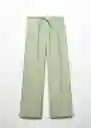 Pantalón Lisa-w Verde Talla L Mujer Mango