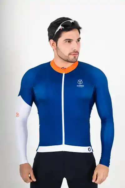 Escarabajo Cycling Jersey de Ciclismo Esencial Azul L